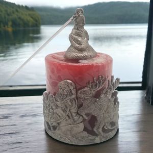 Candle Holder Snuffer Metal Santa Sleigh Reindeer Home Decor Christmas Holiday